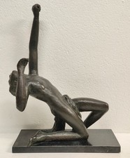 ANTICA SCULTURA BRONZO De Albertis EPOCA 800 figura dinamica STATUA NUDO UOMO