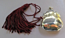 Grand pendentif porte monnaie argenté porte photo reliquaire bijou rétro 3541