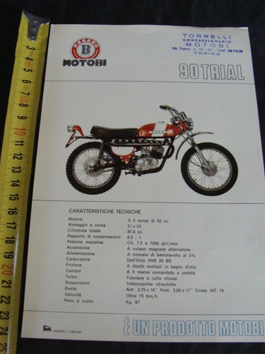 Foglio pubblicitario motobi - pubblicitario, 90