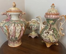 Lot capodimonte vase - lot, 17”