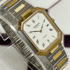 Orologio elegante uomo vintage Raymond Weil Swiss Made acciaio inox e placcato oro
