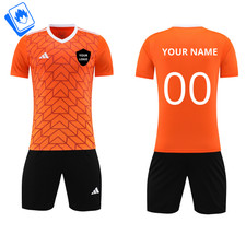 Kit Tuta da Gioco Personalizzabile con Nome Numero e Logo Squadra Calcio Arancio