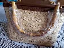 Borsa in paglia e simil pelle