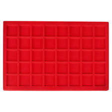 ESPOSITORE VASSOIO GRANDE PER MONETE IN FLOCCATO VELLUTO ROSSO 40 CASELLE/POSTI