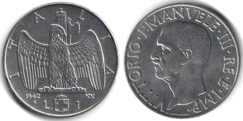 Lira 1942 moneta regno - lira,