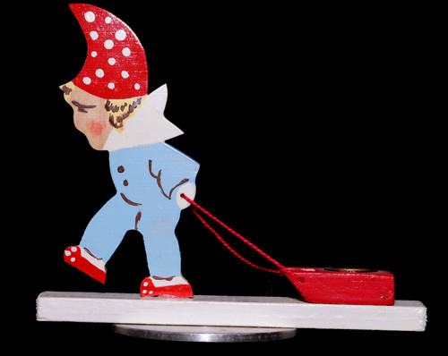 Antiker wichtel mit schlitten - mit,