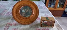 carretto siciliano+quadro sicilia in legno quadro rotondo diametro 21 cm