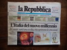Giornale La Repubblica 1 gennaio 2000 Capodanno 1999 collezione nuovo millennio