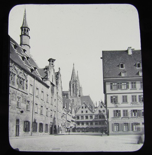 Glass magic lantern slide - glass,