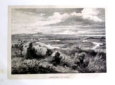 1876 ANTICA STAMPA.XILOGRAFICA:VEDUTA CAMPO DI BATTAGLIA DI CANNAE.ROMA.KADEN.