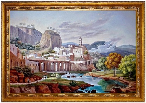 Quadro olio veduta atrani - veduta,