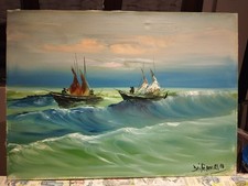 dipinto olio su tela Marina