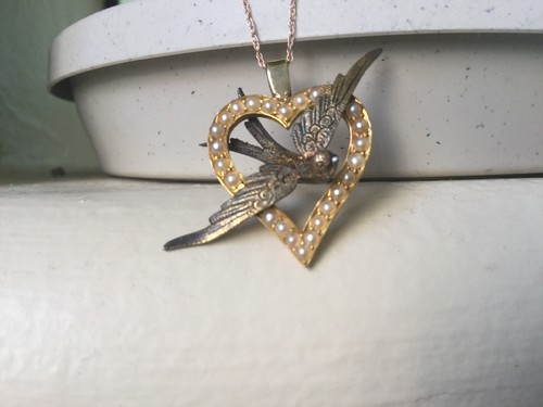 Splendida collana antica cuore