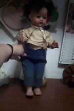 RARISSIMA bambola in bisquit fine anni 800 con meccanismo e difetti cm 44 leggi