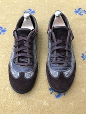 Gucci scarpe da ginnastica sneakers monogramma tela web verde marrone uomo UK 8 UK 9 42