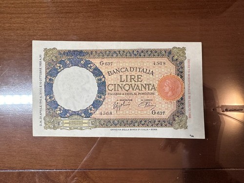 Banconota lire lupetta - lire, 50