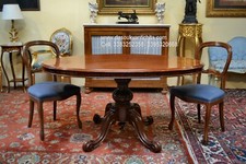 Antico tavolo da pranzo ovalino stile inglese vittoriano del 900