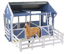 Breyer Deluxe Country Stable Playset con Cavallo Quarto Pelle di Cervo e Recinzione