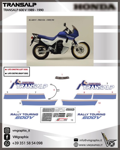 Adesivi xl600v transalp - adesivi, v