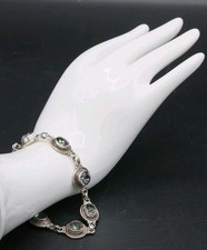 Braccialetto In Argento .925 E Pietra Topazio Mistico - Lavorazione Artigianale 