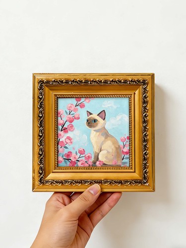 Gatto siamese con - , fiori
