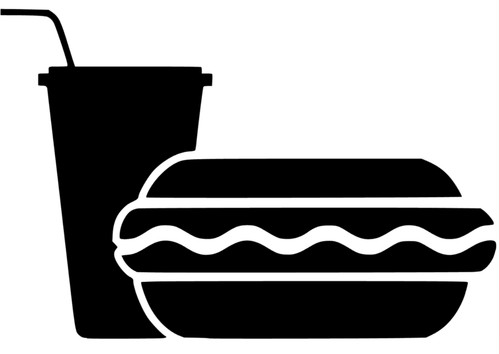 Adesivo bevanda hot dog - +,