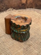 Antico Wooden da Parete Portacandele Originale Vecchio Sottile Mano