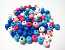  100pz misti perline in legno  8x7mm tondo  7 colori bijoux 