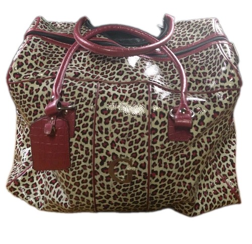 Guess burgundy cheetah luggage - guess,