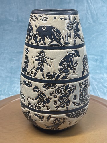 Statua asiatica vaso ceramica