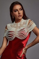 mantello da sposa con perle