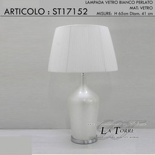 Lampada da tavolo vetro bianco
