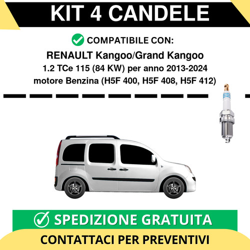 Kit candele per renault - kit, 4