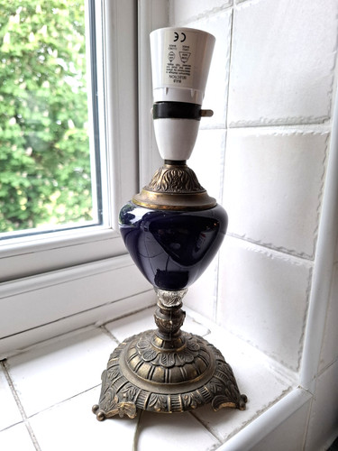 Vintage ceramic blue lamp - blue,