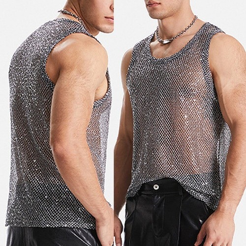 Canotta uomo glitter