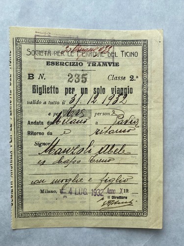 Biglietto del treno nominativo - del,