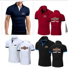 Polo Martini Racing Squadra Maglietta Unisex Maniche Corto Col Bottoni Estate