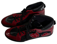 Sneakers Naruto Shippuden Itachi Akatsuki Cosplay Uomo 12 Nero Rosso Scarpe alte