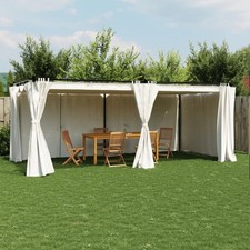 Gazebo con Tende Crema 6x3 m in Acciaio gazebo da esterno padiglione vidaXL