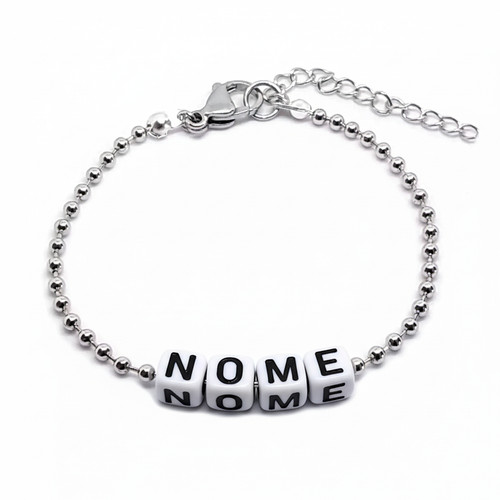Bracciale con nome acciaio - nome,