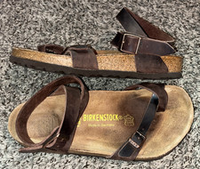 Birkenstock Yara sandali alla caviglia in pelle marrone da donna taglia 38 (US 7-7,5)