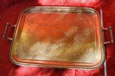 Grande Vassoio Argentato Vittoriano In Sheffield peso con maniglie 1,855 kg.