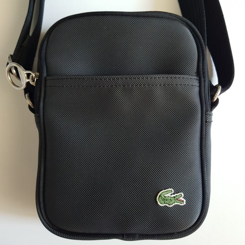 Sacoche zippée noire lacoste - noire,