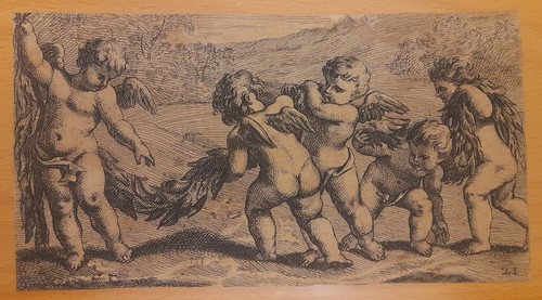 Stampa antica putti bambini - antica,