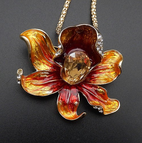 Collana spilla lunga con - collana/spilla,