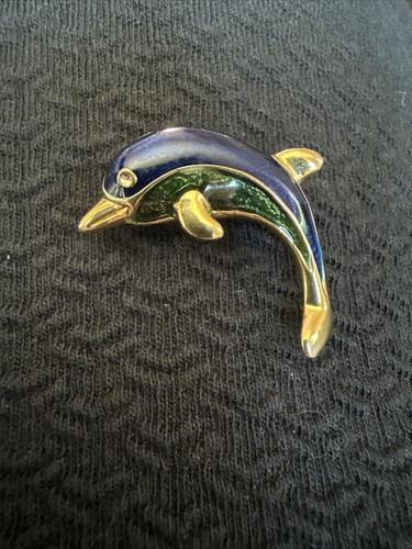 Spilla delfino smalto blu - in, e
