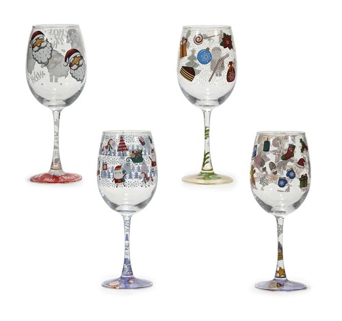 Set calici vino natalizi in - set,