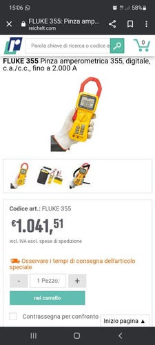 Pinza amperometrica fluke355 - amperometrica,