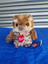 "TRUDI" peluche Gufo, colore marrone chiaro e bianco, altezza 15 cm.