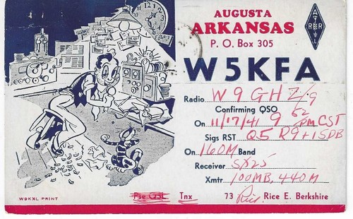 Scheda radio qsl 1941 augusta - scheda,